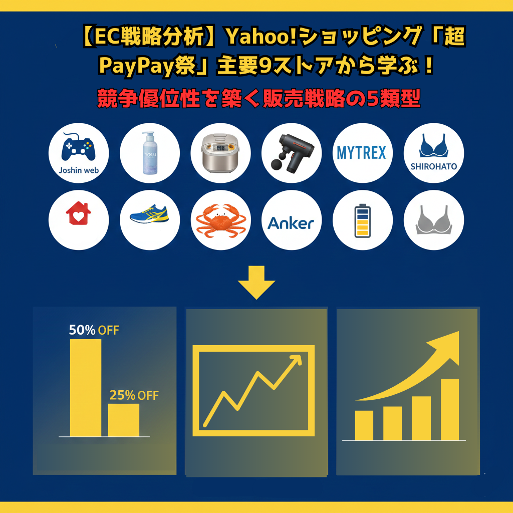 【EC戦略分析】Yahoo!ショッピング「超PayPay祭」主要9ストアから学ぶ！競争優位性を築く販売戦略の5類型